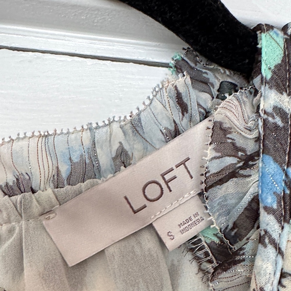 LOFT Animal Print Ruffle Blouse - Picture 2 of 2